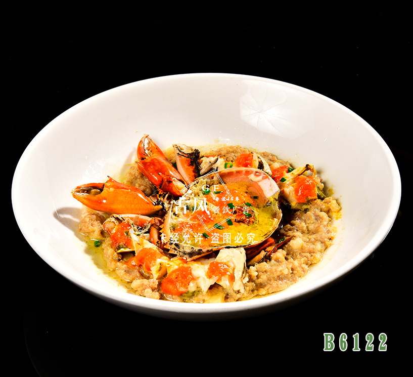 B6122紅(hóng)膏蟹蒸肉餅